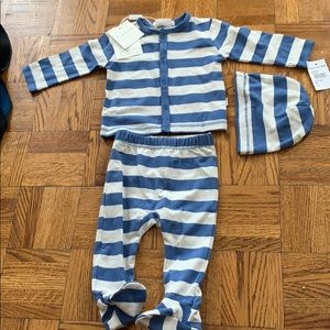 Three Piece Boys Striped Pajama Set